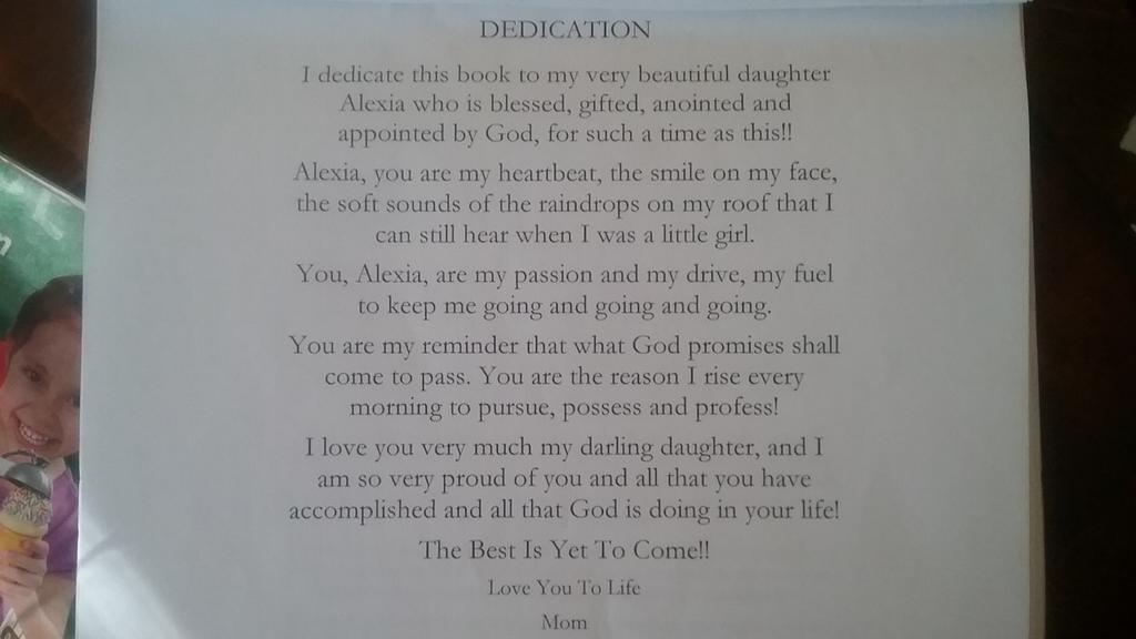 Thejanicehylton's tweet photo. My book IN CHRSIT I AM..., dedication to my baby gurl!! Love her so much!!! #inchristiam https://t.co/sSDeLFKb8Z