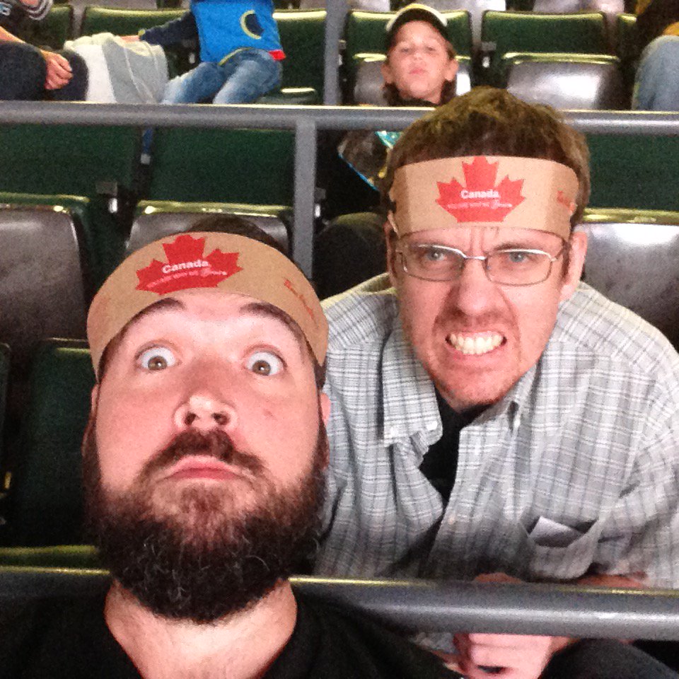 EwanDanger's tweet photo. #wch2016 go Canada! Brought to you by #timmies makeshift headbands https://t.co/iPETn9lD7N