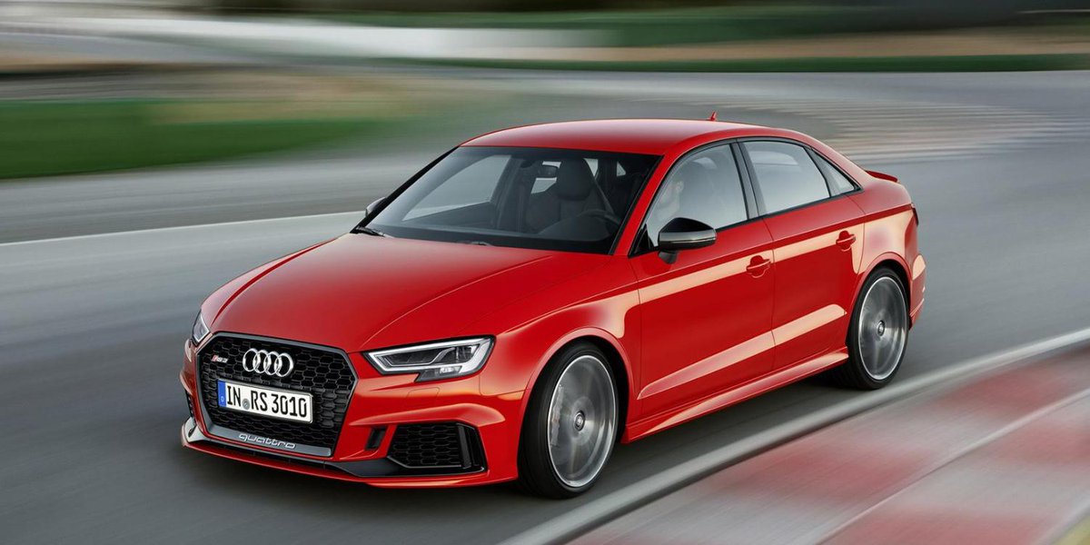 HYPEBEAST's tweet photo. The 2018 Audi RS3 hits Paris, w/ 5 cylinders and over 400 horsepower. 
https://t.co/oUmNszOYr0 https://t.co/rzPoPOMCJ3