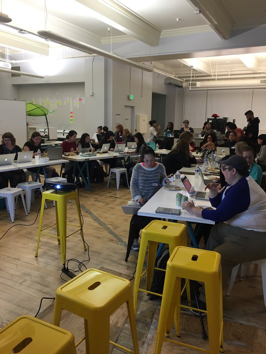 claralendingeng's tweet photo. Everyone getting set up with their Python env  #WomenWhoCode https://t.co/wImJF4hEkQ
