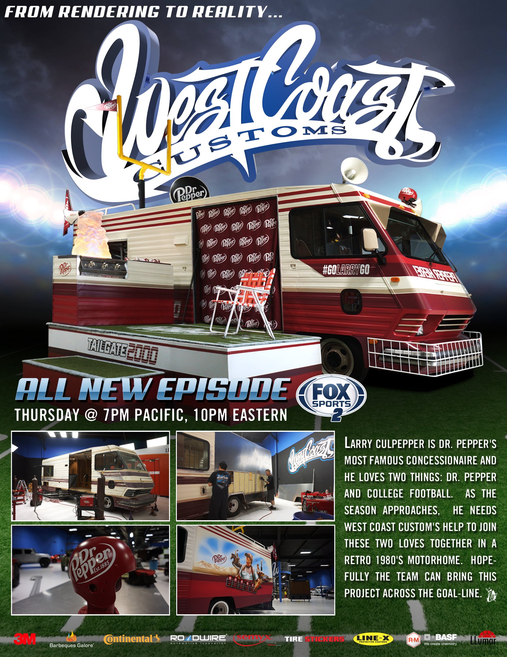 West Coast Customs on Twitter: "Tune in to Fox Sports 2 RIGHT NOW for a New  Episode of #WestCoastCustoms! #DrPepper #FoxSport2 #NewEpisode  https://t.co/kFON2wMpZl" / Twitter