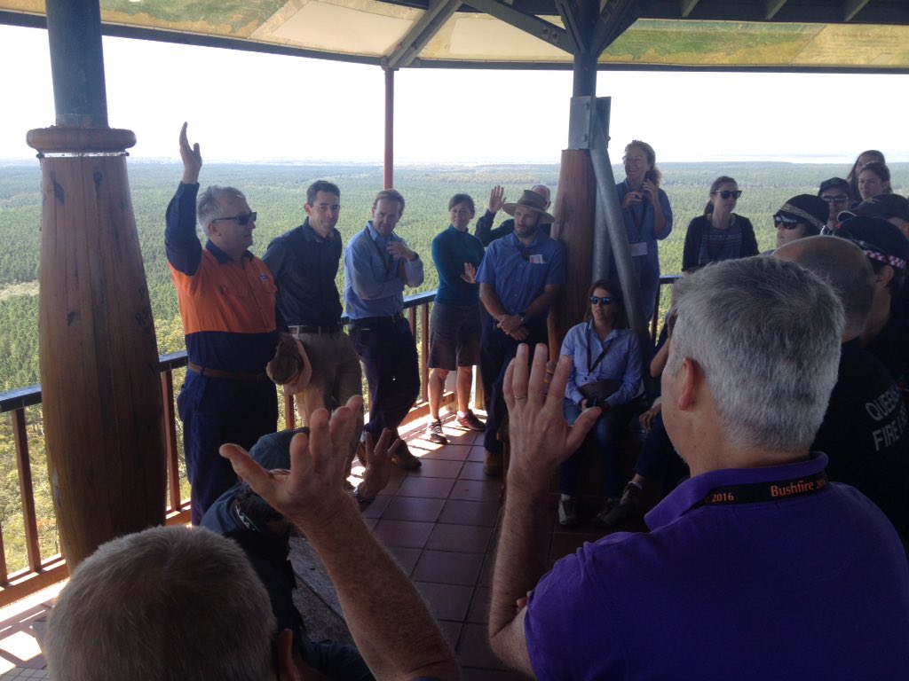 bushfire16's tweet photo. S Martin of Powerlink Qld speaking to delegates of @bushfire16 about fire mgt in corridors @powerlinkqld https://t.co/RJiSrhUJRK