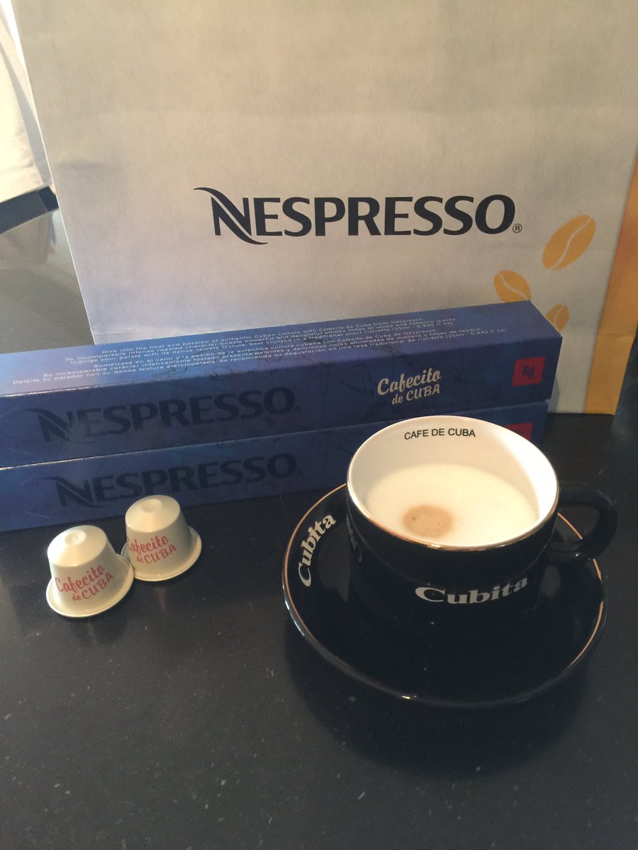 telecombob411's tweet photo. #NationalCoffeeDay #Nespresso #Cuban in a coffee cup I bought in Havana in January. It reminds me of a fun trip with great friends. https://t.co/ctFqHXkAgA