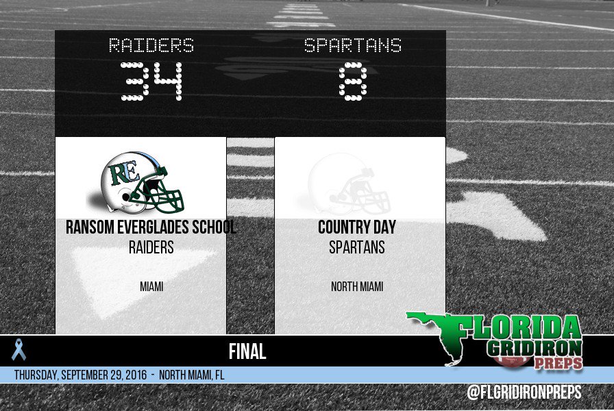 FLgridironpreps's tweet photo. Ransom Everglades School Raiders 34
Miami Country Day Spartans 8

FINAL
SFC-South

https://t.co/dXQP7wZsTU  #FLgridiron via @WilllDaThrilll https://t.co/7bFTbJpH8G