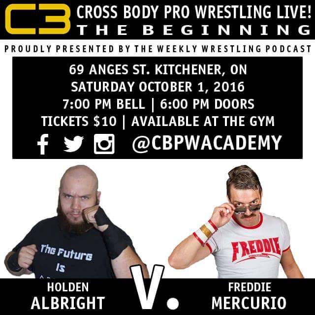AgentFreddieSho's tweet photo. This Saturday in #Kitchener @CBPWAcademy I have my #SecondTimeEVER match involving @HoldenPro 😝 #itsakindofmagic https://t.co/wJjUsyalNu