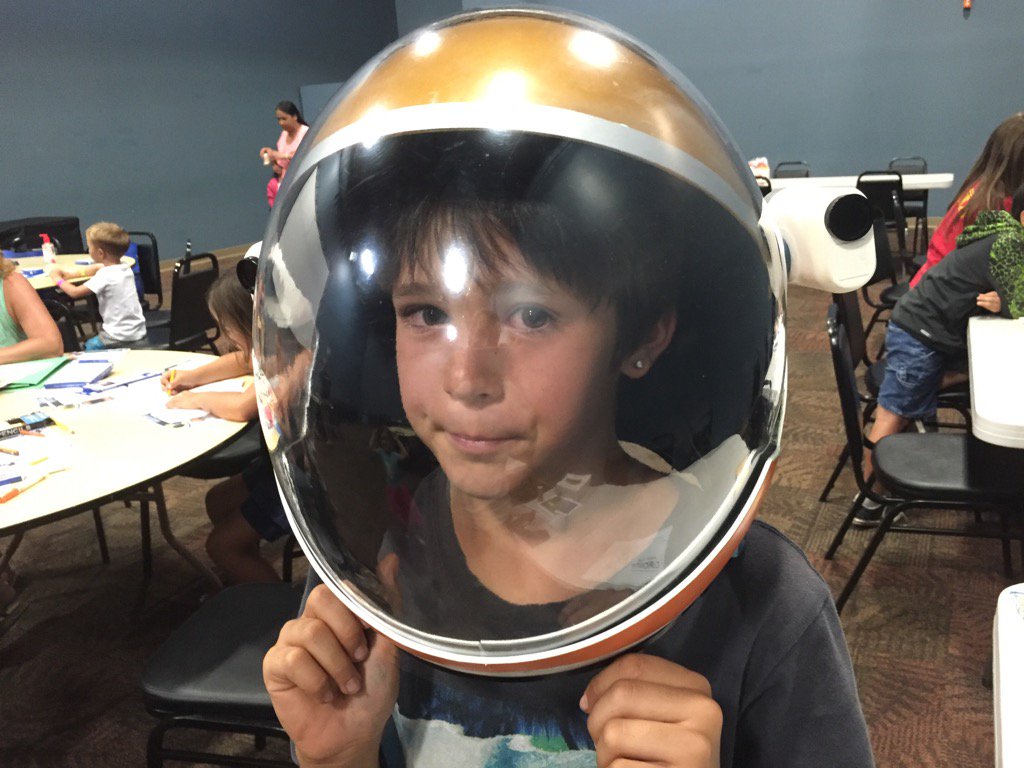 MartianHelmet's tweet photo. Future marsnaut tries on #MartianHelmet https://t.co/vqwfXmd0PI