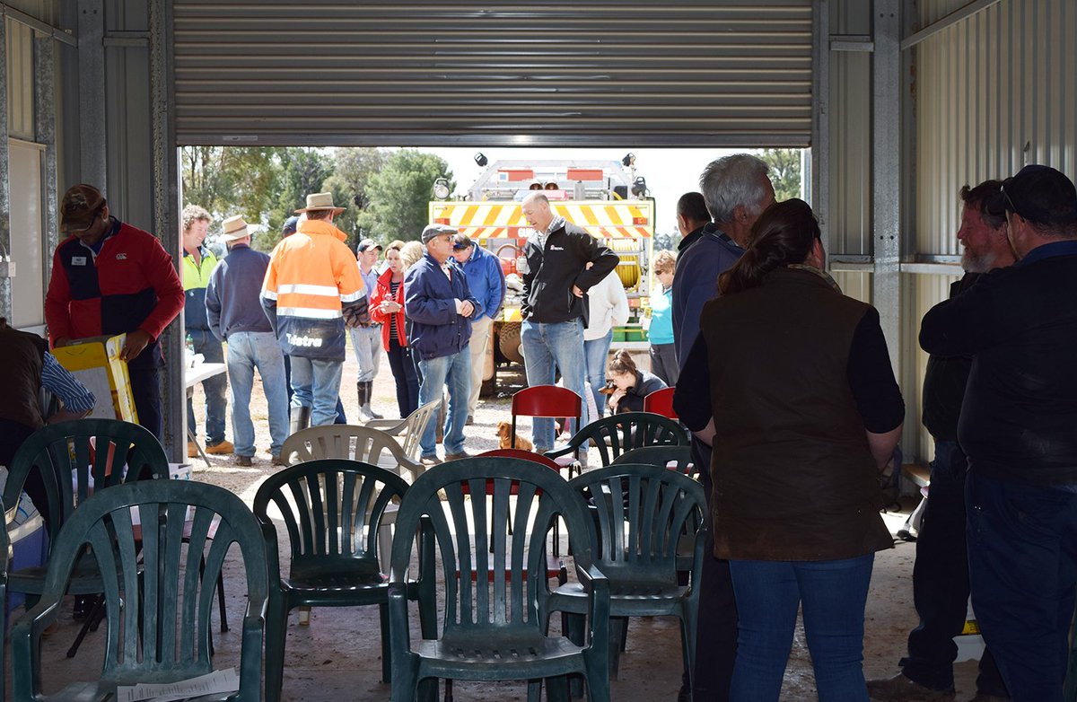 CWFS_Condo's tweet photo. A great crowd despite torrential morning rain at the 2016 Gunning Gap Spring field day. @theGRDC #CWFSstubble @PacificSeeds @pacseedscwnsw https://t.co/R9MTrIAbRg