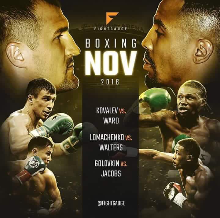 trazomalo's tweet photo. Noviembre sera epico #KovalevWard #LomachenkoWalters #GolovkinJacobs https://t.co/SNoTvkZ1vt