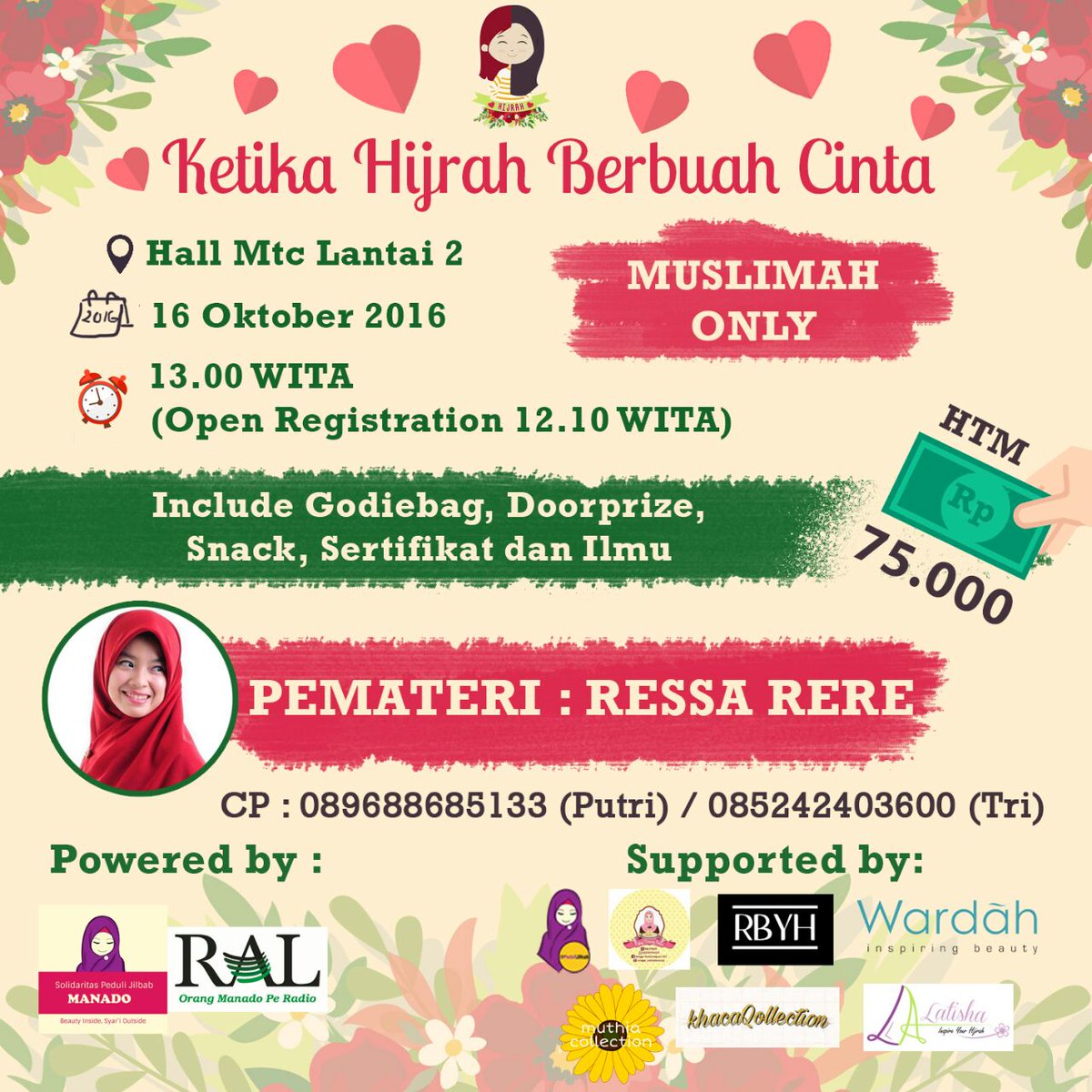SPJ_Manado's tweet photo. Yuk sharing&amp;saling mnguatkan dlm hijrah mnuju cintaNya
KAMUS AKBAR 2016
"Ketika Hijrah Berbuah Cinta"
@pedulijilbab https://t.co/hcsuEzOtEA