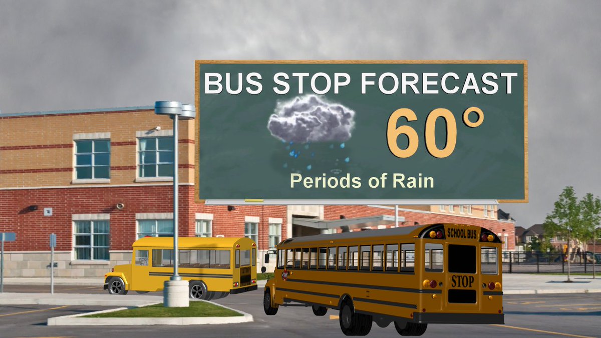Getting your students ready for school? Here's your bus stop forecast. Don't forget the rain coat! @FOX2News