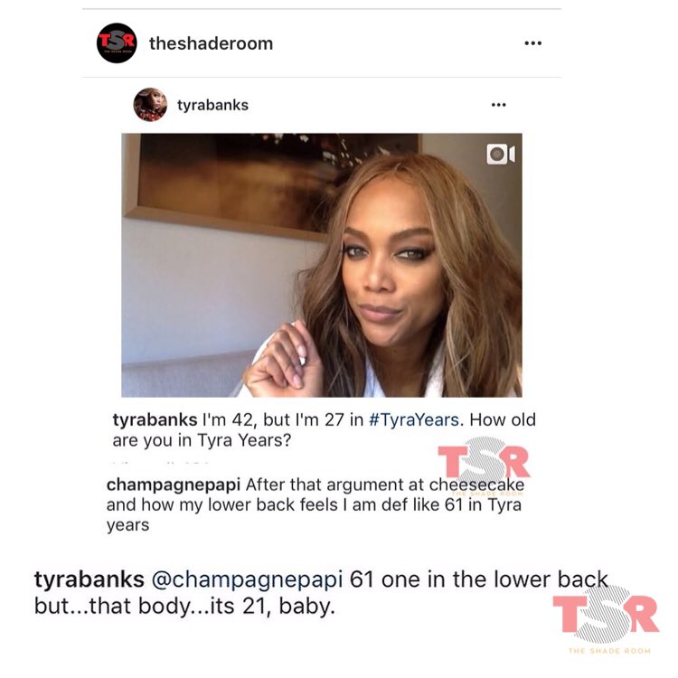 They play too much! #Drake #TyraBanks