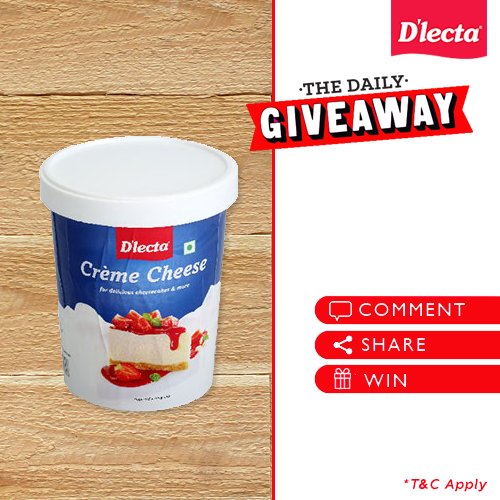 dlectaproducts's tweet photo. It’s giveaway time! Retweet and win our D’lecta product giveaway. #DlectaProducts #DlectaCremeCheese #ContestAlert https://t.co/kwwBWlI088