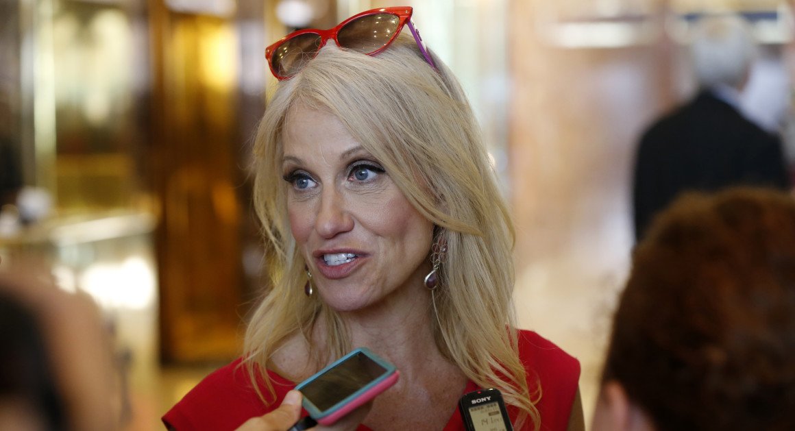 politico's tweet photo. .@KellyannePolls says she scolded @realDonaldTrump for offensive comments about women https://t.co/VISt6cuDOf https://t.co/ZLCO65AdaH