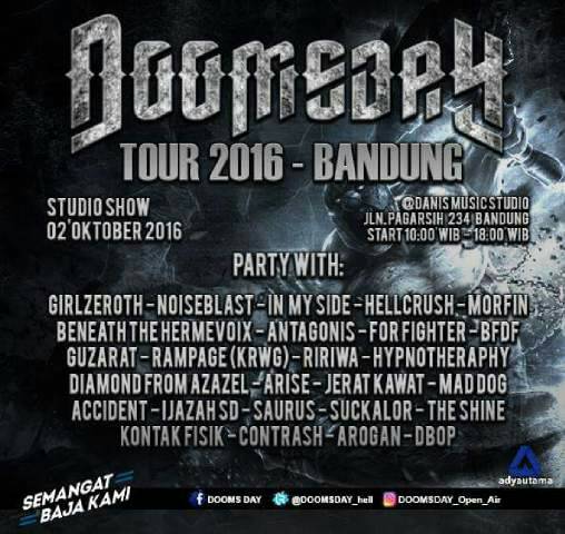 INMYSIDE (@inmyside_noise) on Twitter photo yuk ramaikan minggu besok tgl 2 oktober 2016 di danis musik studio 'doomsday tour 2016-bandung' yuk ramaikan minggu besok tgl 2 oktober 2016 di danis musik studio 'doomsday tour 2016-bandung'