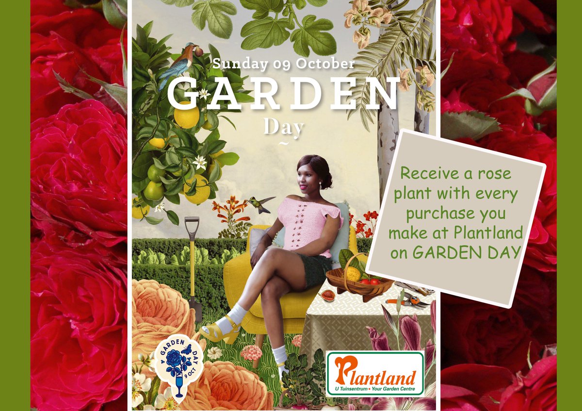 Plantland's tweet photo. 9 October is Garden day!! come and visit us, and receive a rose plant as GIFT with every purchase!! See you there.. https://t.co/bZvZAWVDNs