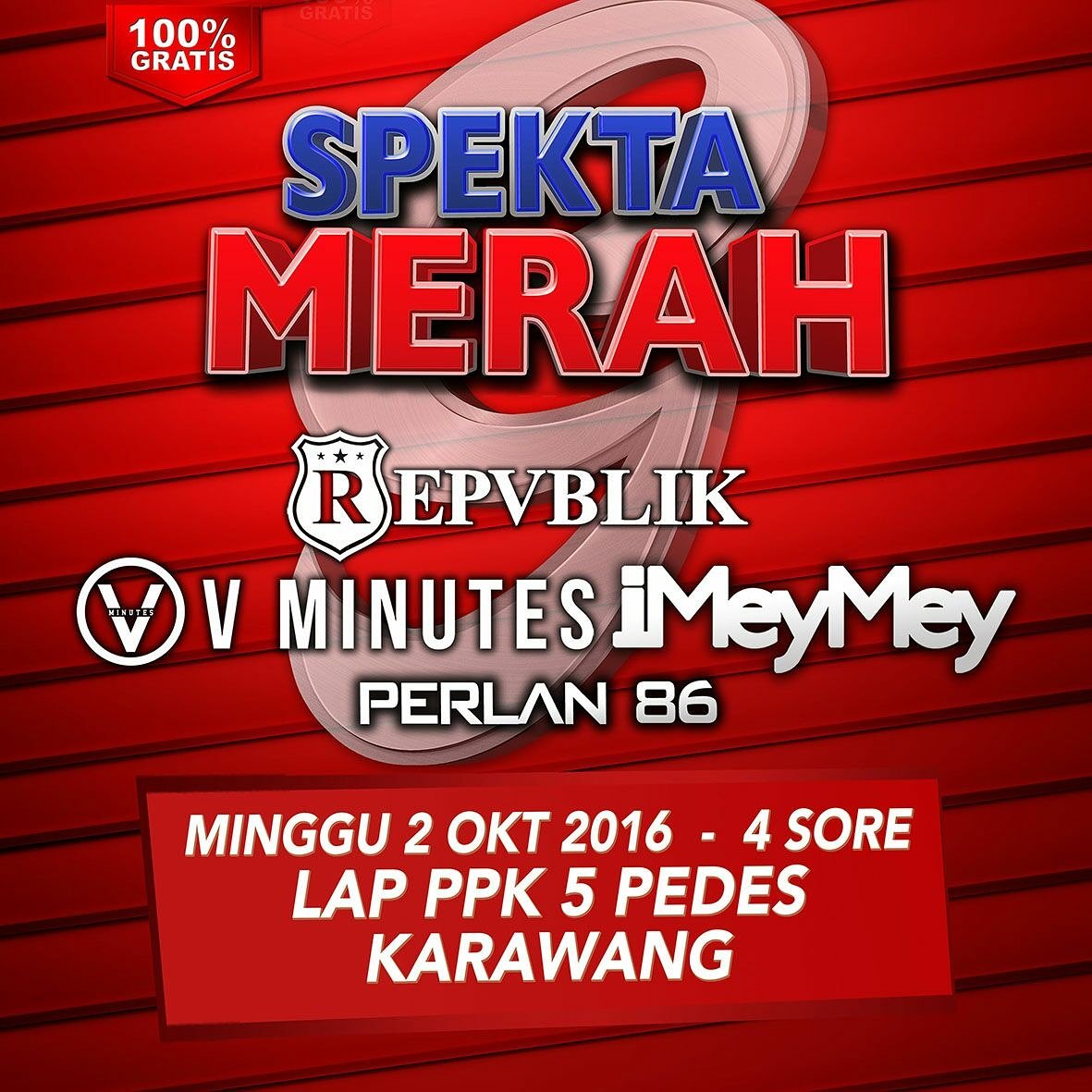 Yuukk merapat teman2...hari minggu kita goyang karawang..
#spektamerah
#nyalakanmerahmu