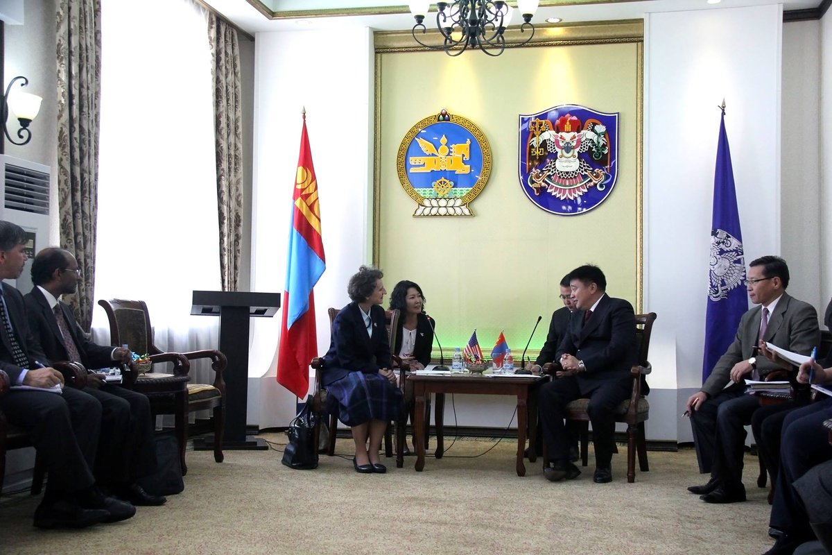 Pleased to meet City Governor &amp; Mayor of Ulaanbaatar @su_batbold to discuss city development, <a href="/MCCgov/">Millennium Challenge Corporation</a> and bilateral cooperation.