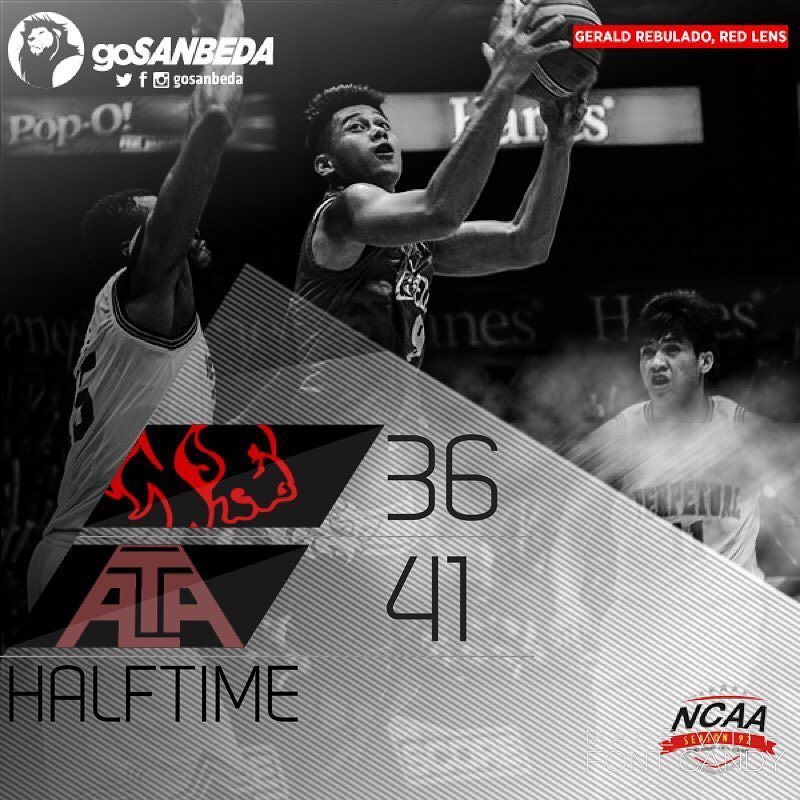 sanbedasports's tweet photo. AT THE HALF: San Beda still behind UPHSD. Fight stronger, Red Lions! #RoarInFinalFour https://t.co/5lm62xgT17 https://t.co/mscwGSINQa