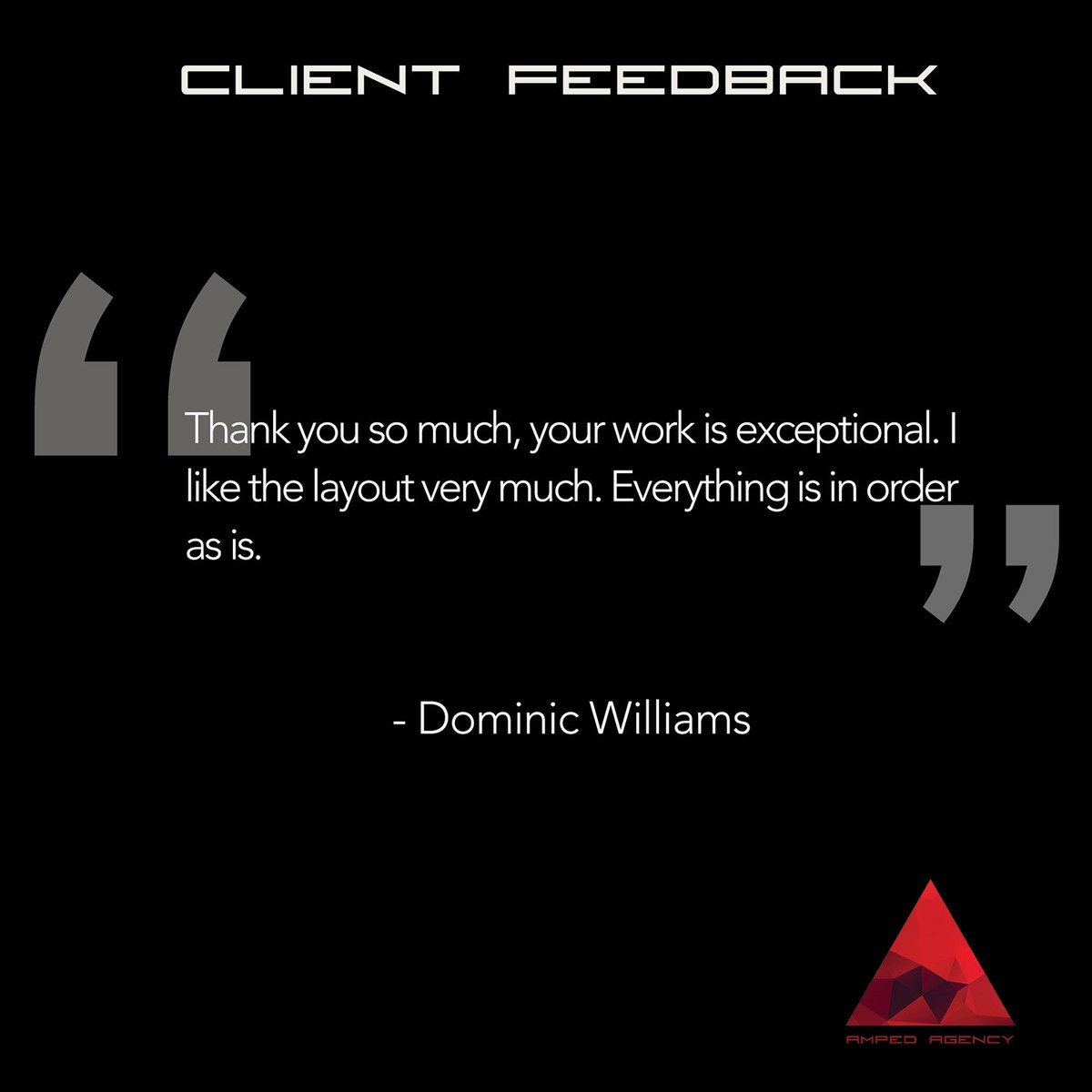 AmpedAgency's tweet photo. What some of our clients have to say about their newly designed #AmpedAgency #CustomCV https://t.co/o2vF12FMJk