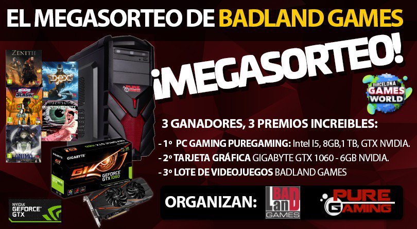 PureGaming_ES's tweet photo. ¡MEGA #SORTEO de @BadLandGamesES! Tres geniales premios hasta el 17/10. ¡Entre ellos un PC Gaming! Participa aquí: https://t.co/UXNUtqLEpe https://t.co/Uog0scdcVt