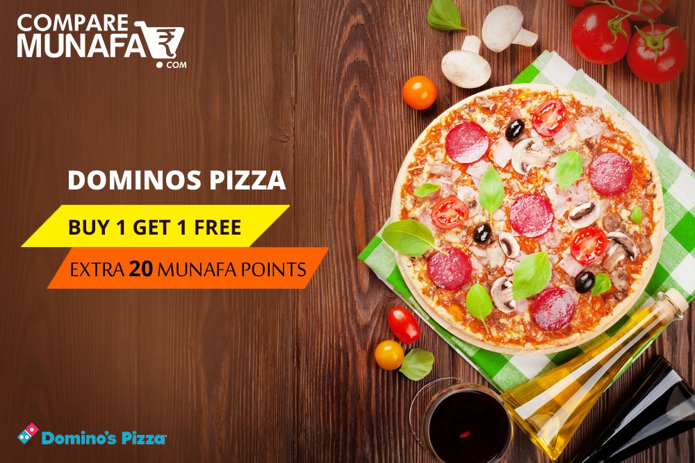 comparemunafa's tweet photo. Buy 1 Pizza Get 1 Free from Domino's Pizza India
Use #Promocode ▸ https://t.co/dEitYbAGk9
#dominospizzaoffers #dominosoffers https://t.co/SZWYSDxJhl