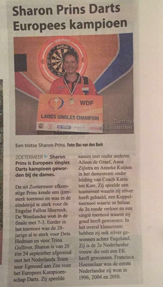 Een trotse Sharon Prins. En terecht! Europees Kampioen! <a href="/sprins88/">Sharon Prins</a>