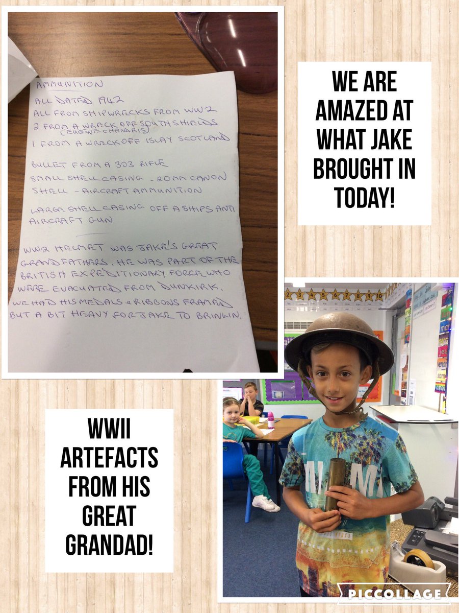 MissAndersonRPS's tweet image. #ShowandTell 
We can&apos;t believe a real soldier wore this helmet! @RedesdalePrim  #TopicbasedLearning