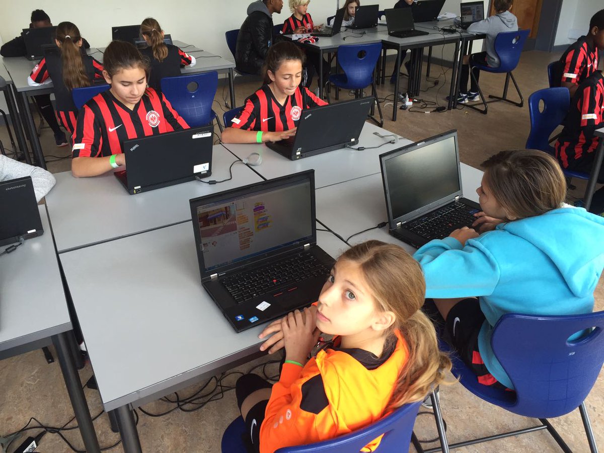 AntoniaSAshton's tweet image. Kicking & coding - not just for boys! #KickandCode @AfricaCodeWeek . CTown kids present their apps 2 judges today @SAPAfrica says good luck!