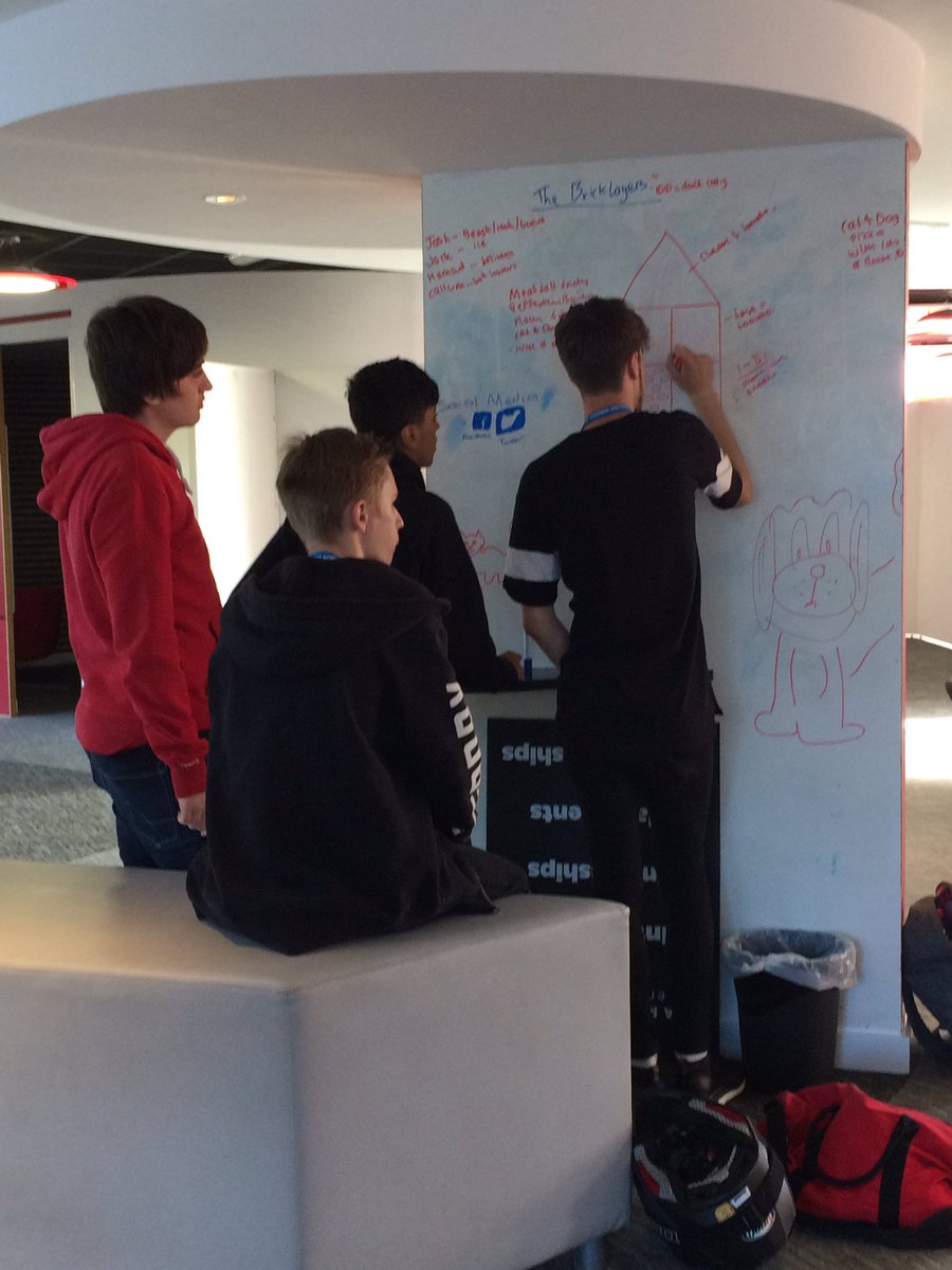 CCNBusiness's tweet photo. Business students coming up with some fantastic ideas for their pizza design challenge. @pizza_brick https://t.co/n3ggtY586v