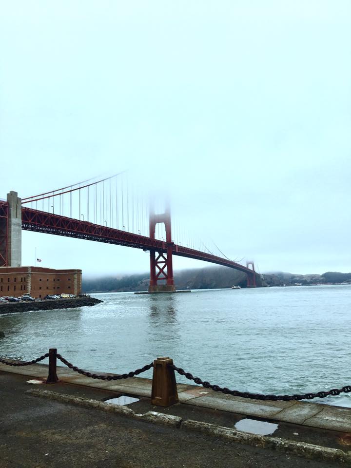 it's cold and windy down at Fort Point and the Golden Gate Bridge. Thanks to Carlos Ramirez.