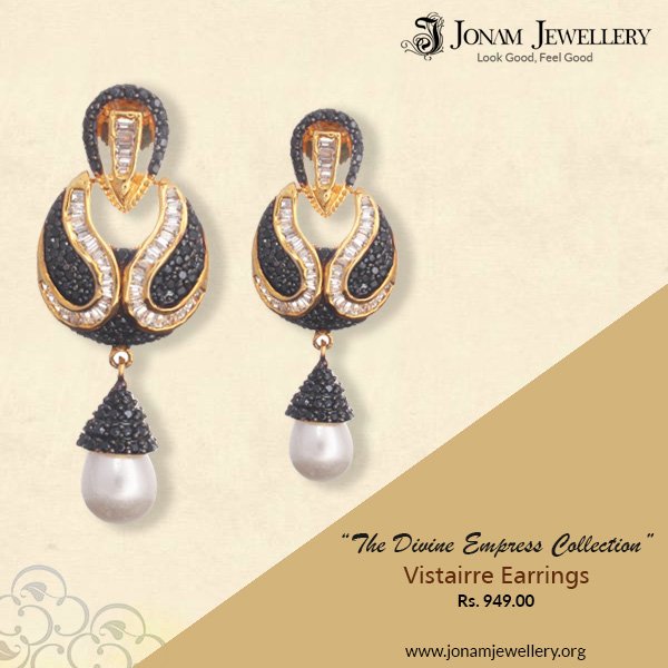 JonamJewellery's tweet photo. Vistairre Earrings from our Divine Empress Collection A ravishing pair of earring with an exclusive pattern forming the most glamorous shape https://t.co/EODzSFa2Hc