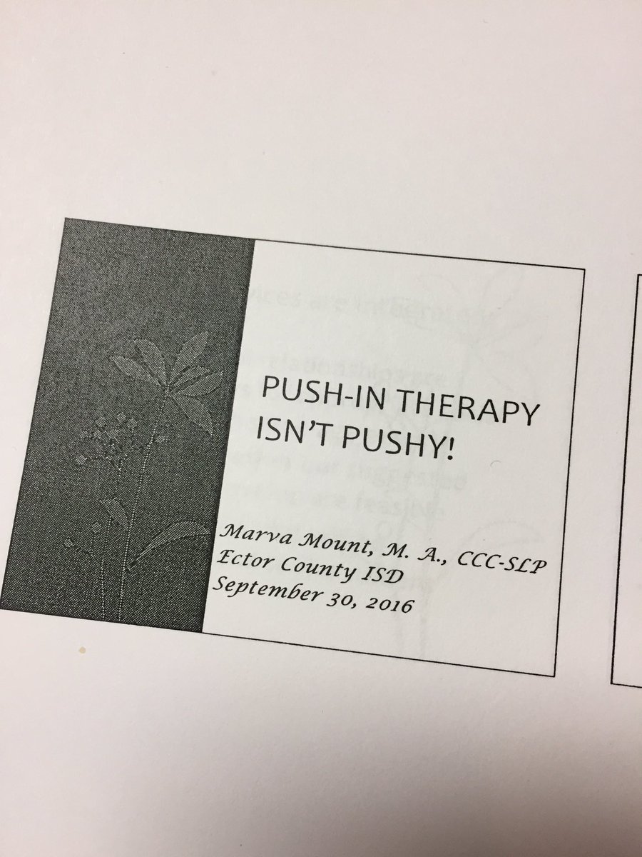 SpeechieVandy's tweet photo. Learning about push-in speech therapy. The future of speech delivery models? 🤔 https://t.co/pQHjYnjD8x