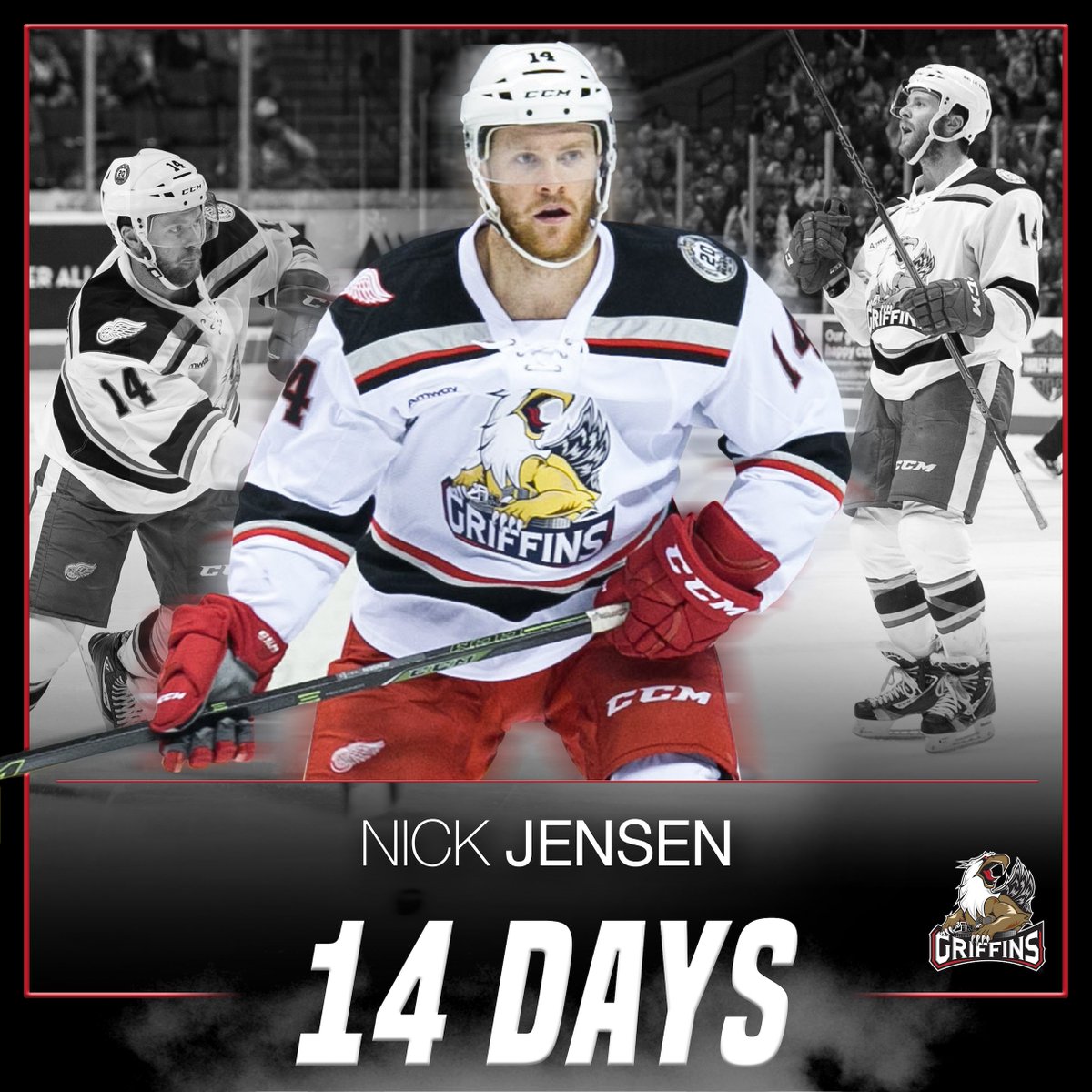 griffinshockey's tweet image. Nick Jensen days. 

TWO weeks. 

Are you ready for #Griffins hockey?! 🏒

#AlmostOctober #GoGRG