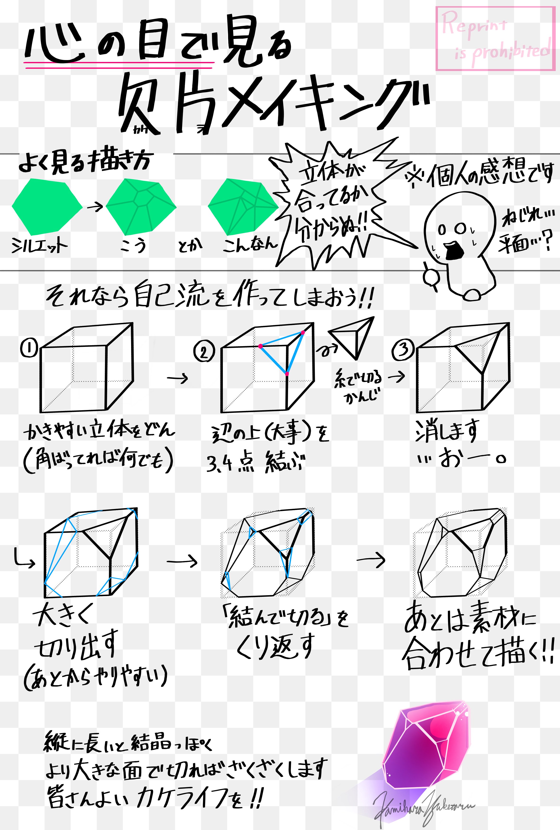 紙原ゆけた 心の目で見る欠片メイキング 基本は 結んで切る だけなので 色々な立体に応用が利きます 宝石 岩 ガラスの破片にもなりますよ ではではよいカケライフを T Co Upusmhmrbs Twitter