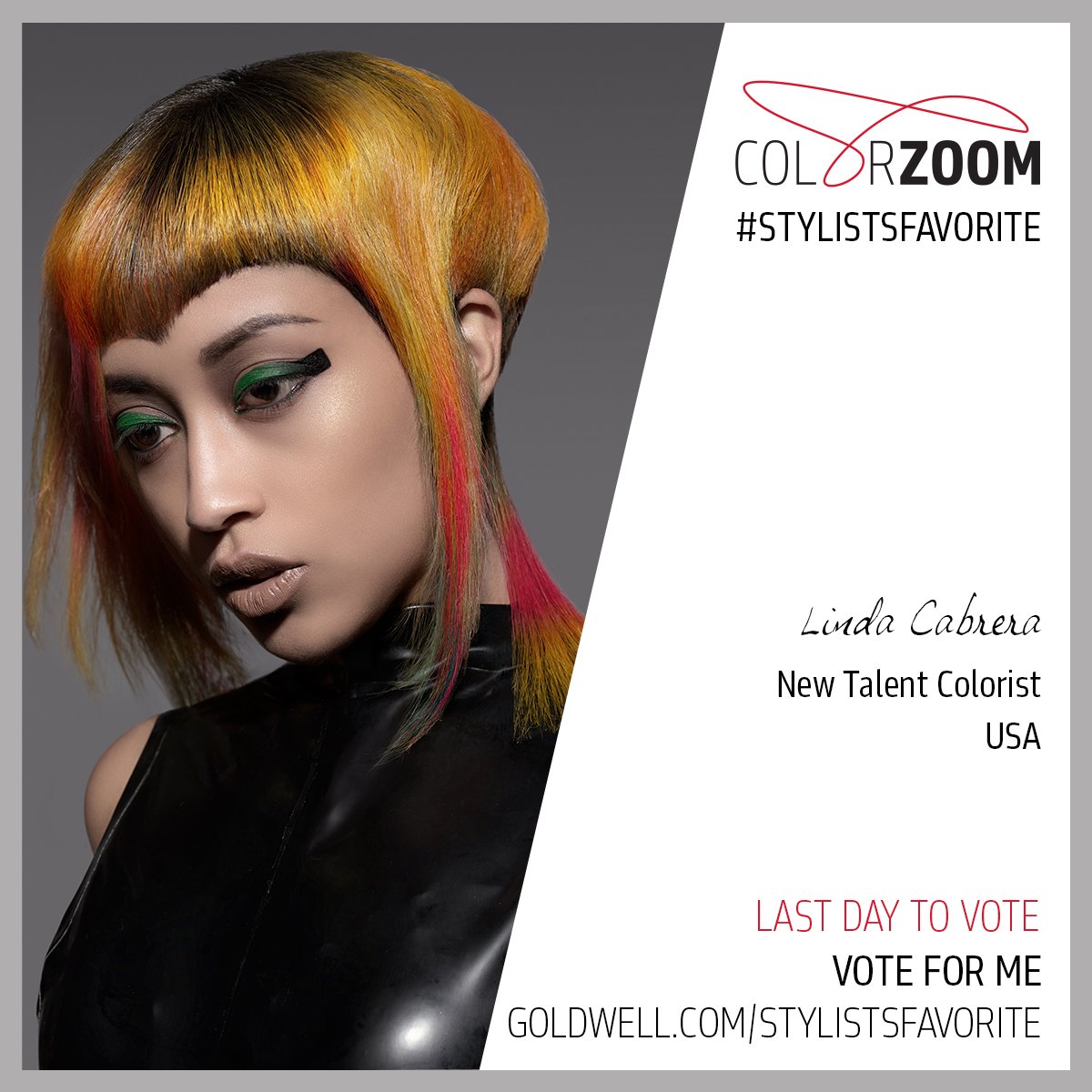 GoldwellUS's tweet photo. Today is the LAST day to #vote for the U.S. Gold #ColorZoom Finalists in the 2016 #StylistsFavorite. VOTE NOW: https://t.co/8rvgE9qujU https://t.co/M4gvJtUsWz