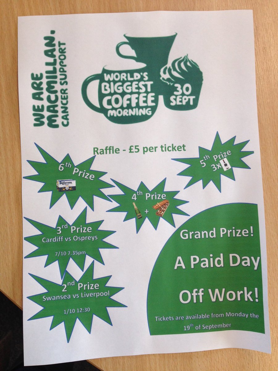 jencouser's tweet photo. Macmillan Coffee Morning 2016. Thank you to everyone who bought raffle tickets and cakes.☕️🍰 #coffeemorning #teamfg https://t.co/jw1L1ZzKVz