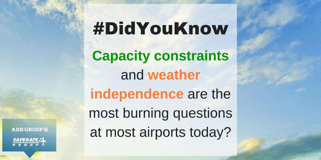 ADBSAFEGATE's tweet photo. We help airports to understand how to get more out of their existing infrastructure #DidYouKnow #CapacityConstraints https://t.co/dI78zX4P93