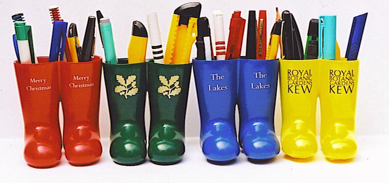 Looking for something a little bit different? Branded welly boot keyrings &amp; pen pots. Your logo is sure to be noticed &amp; remembered on these.