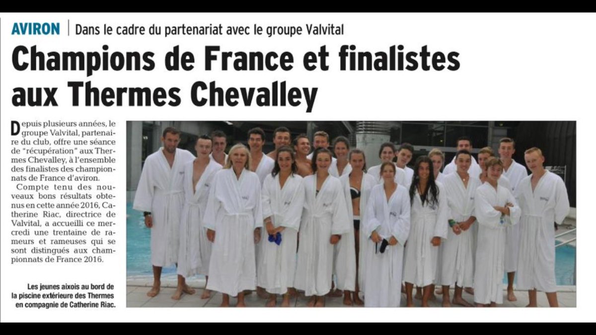 CebValvital's tweet photo. Nous recevons régulièrement aux #thermeschevalley #aixlesbains les champions de  #enaa #ententenautiqueaixllesbains https://t.co/sZMUFhDLqX