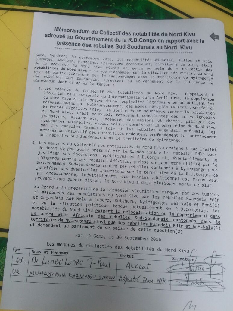 JonathanVbr's tweet photo. #RDC: les notables du Nord Kivu viennent de déposer le memo contre les sud soudanais à @julienpalukucom. https://t.co/BFd7FLWlDy