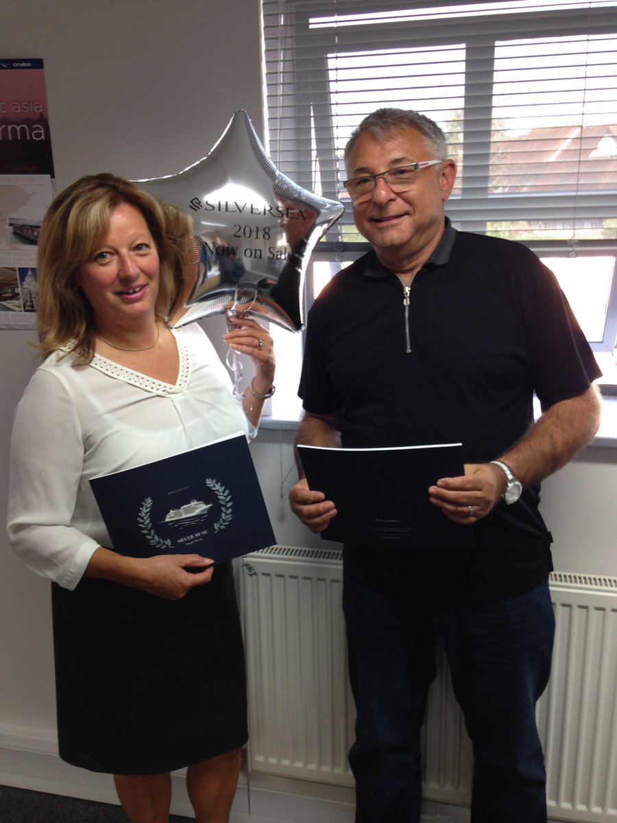 JonKSilversea's tweet photo. Celebrating the launch of @Silversea 2018 voyages with Karen and Ernie @CruiseCo in Warwick! https://t.co/XZh4X0FuZf