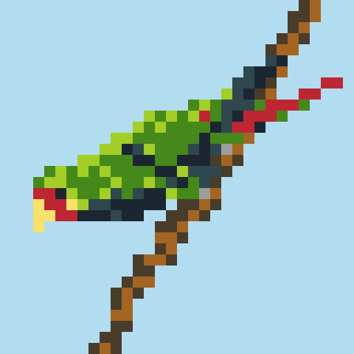 Hayley_Maree_'s tweet image. It is estimated there are only 2,000 swift parrots left. #pixelart #Pixel #SwiftParrots #EndangeredSpecies @BirdlifeOz