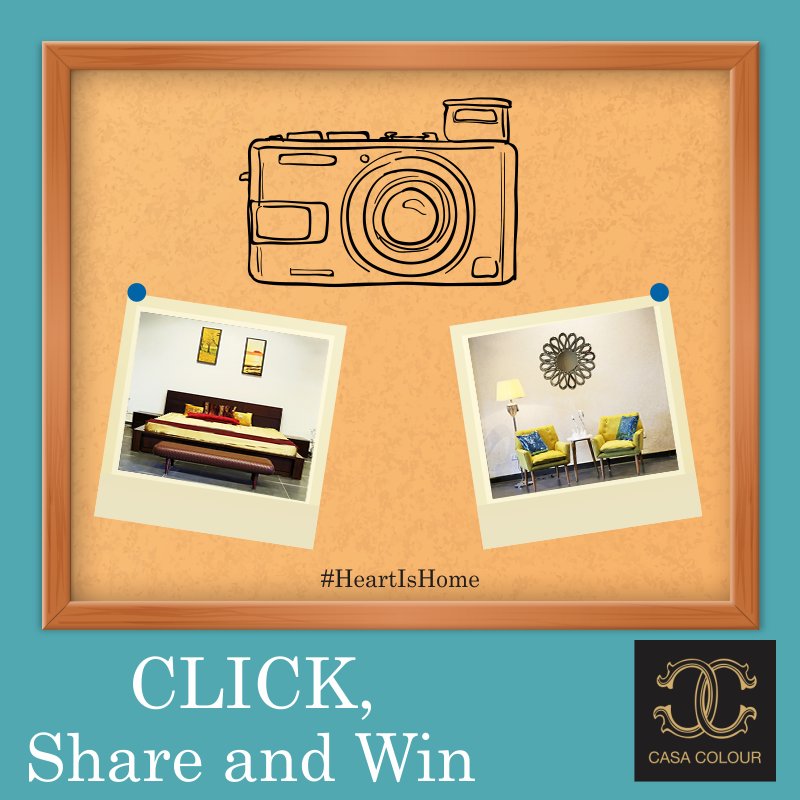 Casa_Colour's tweet photo. #ContestAlert 
A. Share a picture of one furniture piece you love and tell us why ?
B .Add #HeartIsHome
C. Win vouchers worth Rs. 1500 each. https://t.co/iVBt4Fm3Dp