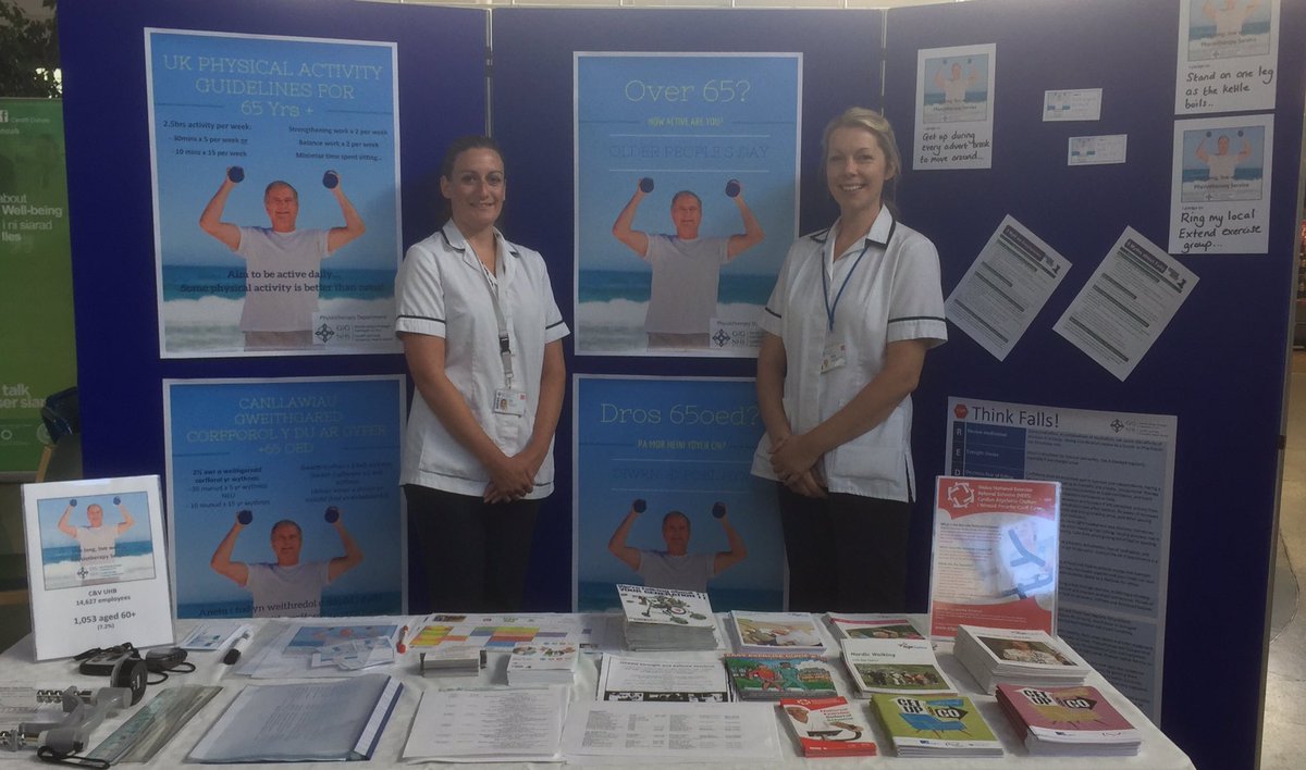 SueRees60's tweet photo. #OlderPeoplesDay in @CV_UHB Physio Team giving advice & exercise testing #LivingLongerLivingWell #KeepingActive #PreventingDecline @thecsp https://t.co/7iz2anspBn