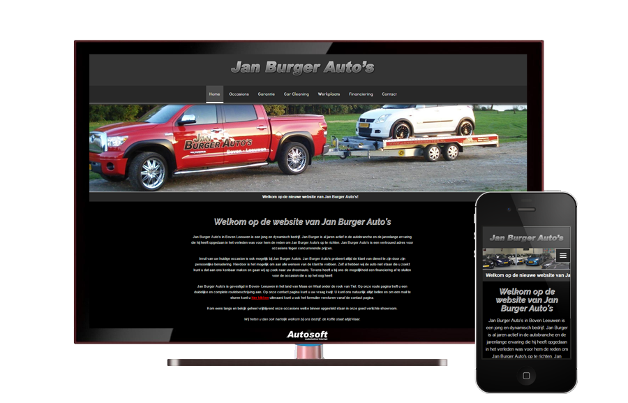 autosoftnl's tweet photo. Nieuwe responsive #AutoWebsite voor @JanBurgerAutos uit Boven-Leeuwen gelanceerd. #occasions #autosoft #webdesign https://t.co/etd79sFjYT https://t.co/GNi9roU264