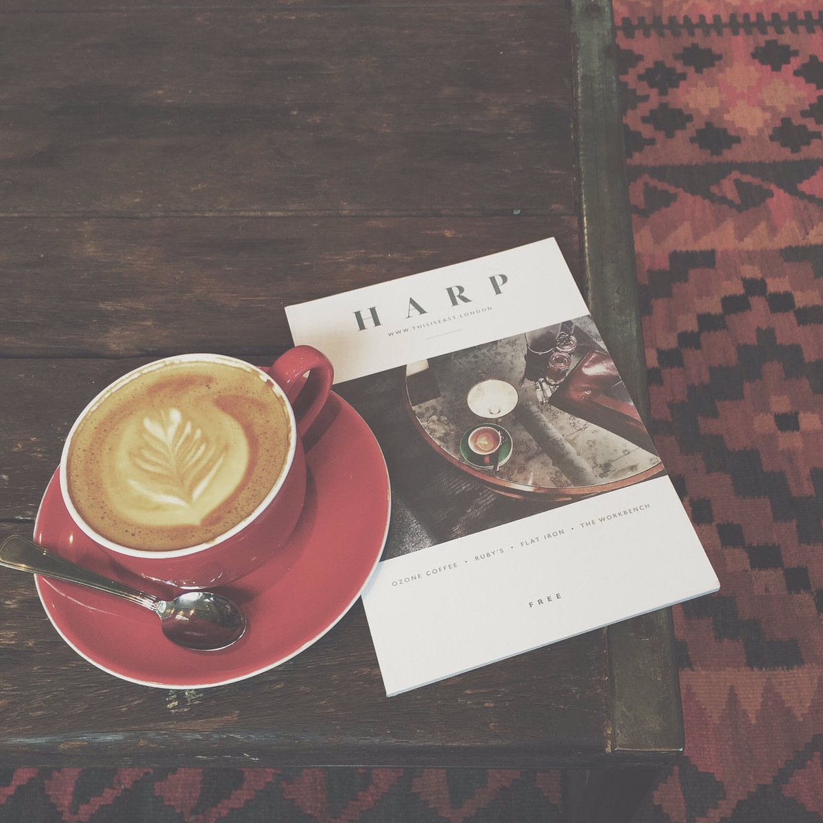 Oh look what I found! ...The Harp magazine, not the flat white ☕️📖 #oneflatwhiteplease #harpmagazine #eastlondon #barberandparlour