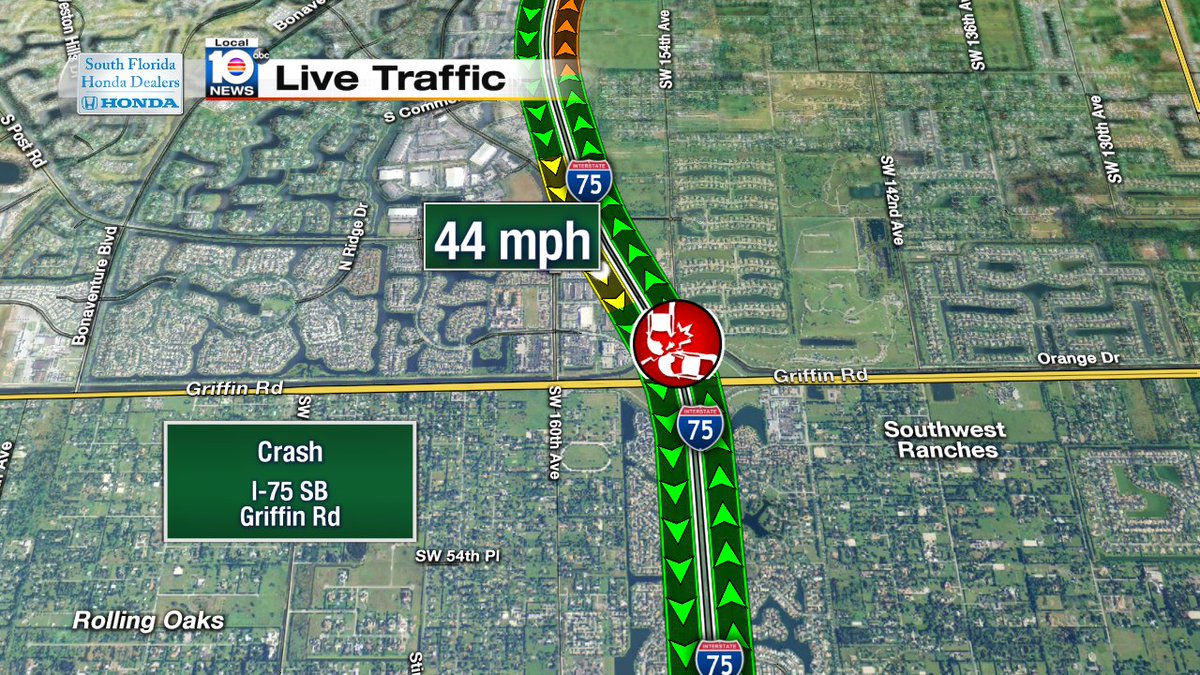 Crash on I-75 SB at Griffin Rd. #traffic https://t.co/jpwrNtBmzt