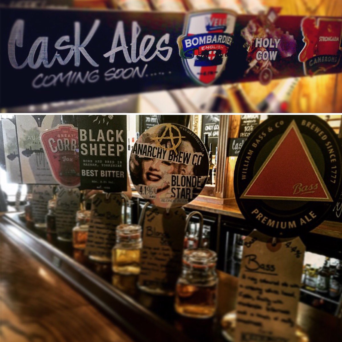 Cask ale for the weekend and what's coming soon...
<a href="/AnarchyBrewCo/">Anarchy Brew Co</a> <a href="/BlackSheepBeer/">Black Sheep Brewery</a> @Sonnet43Brew @WellsBrewery <a href="/CameronsBrewery/">Camerons Brewery</a> 
#CaskAleWeek