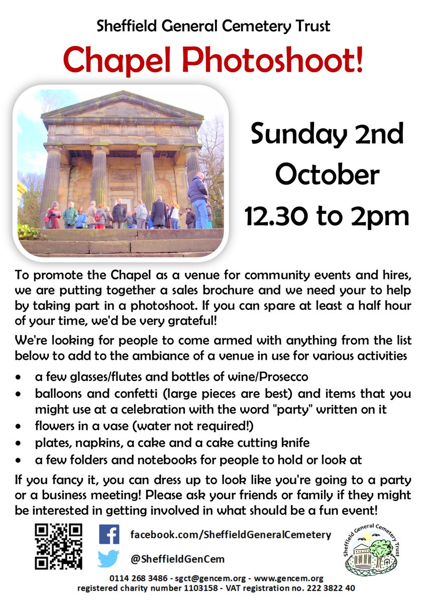 Heritage_Angel's tweet photo. Be part of our Chapel photo shoot on Sunday &amp; feature in our new venue brochure!  @Sheffieldis @dmr100 @AmberRegis @elementaladam https://t.co/v7CVnYLSTj