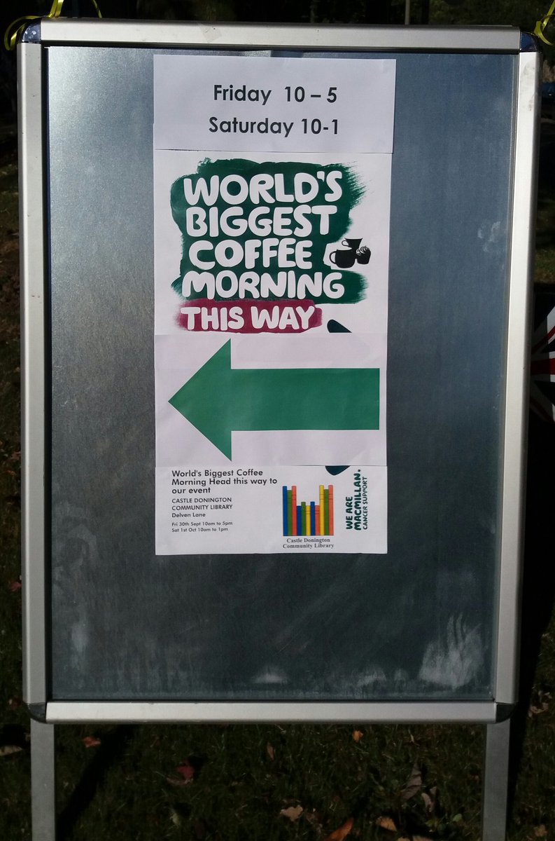 CD_library's tweet image. Where's the #MacmillanCoffeeMorning ?  Come to Castle Donington Library.
